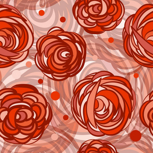 无缝背景与图案抽象玫瑰花