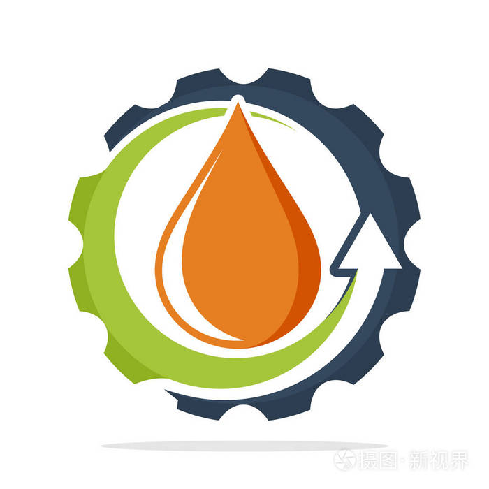 引擎润滑维护服务的图示徽标图标