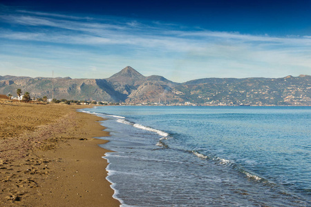 风景从海滩, 希腊的山