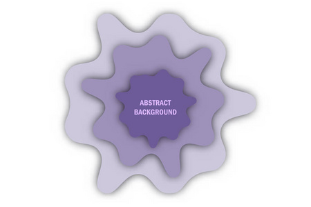 抽象紫色紫外剪纸在白色背景下构思平面设计理念
