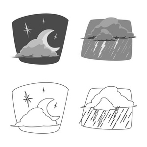 天气和气候符号的矢量设计。收集天气和云股票符号的网站