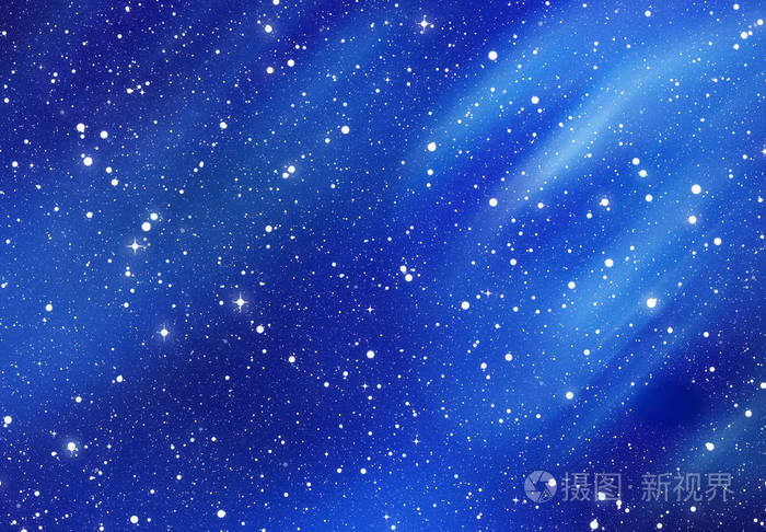 夜晚的天空布满了许多明亮的星星