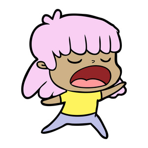 卡通女人大声说话照片