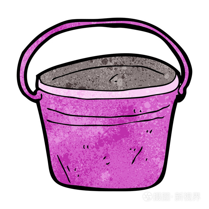 卡通的铁皮小桶