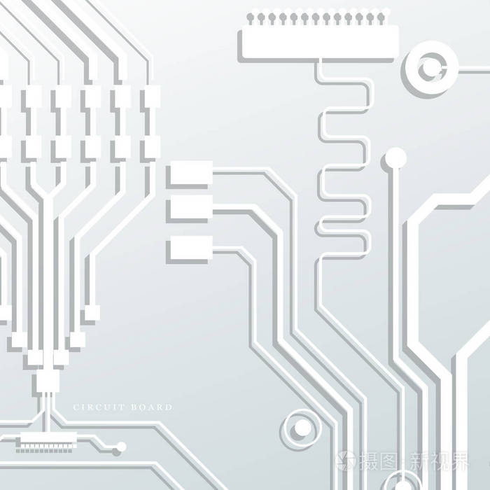 矢量电路板插图.抽象技术