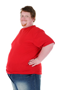 胖男人查看从公寓街胖男人测量他的腰身体前后男人胖肚子快乐的胖男人