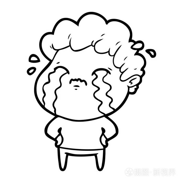 卡通人物哭泣的媒介例证插画-正版商用图片06sop2-摄图新视界