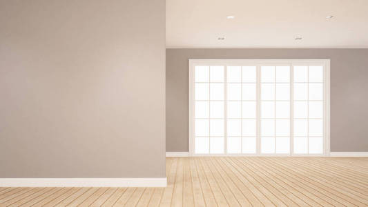 空房间为艺术房间出租公寓或住宅室内设计3d 渲染