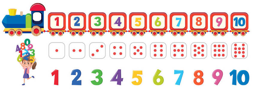 数学骰子数字元素插图