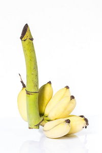 白色背景上栽培的香蕉图片
