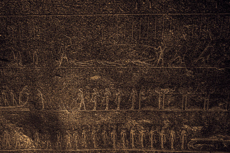 维也纳, 奥地利2017年11月08日 石棺里面。古埃及象形文字刻在卡纳克神庙, 卢克索, 埃及的石墙上