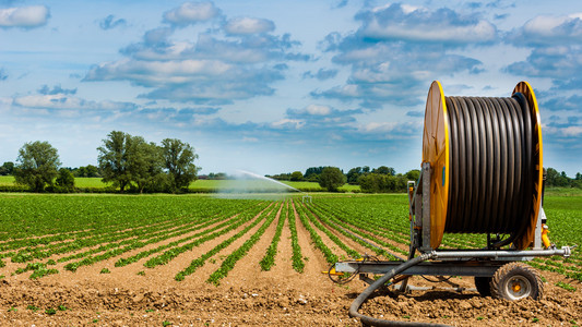 农业布什萨福克郡,英格兰,英国农业灌溉系统照片