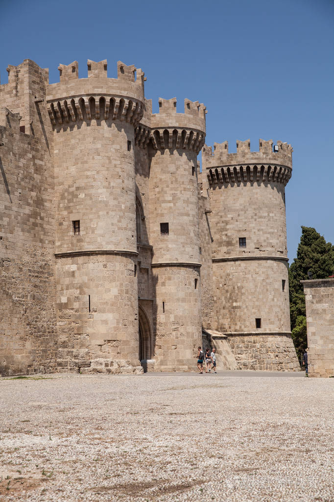 罗兹的城堡和城墙的废墟.防御堡垒的 joannites.