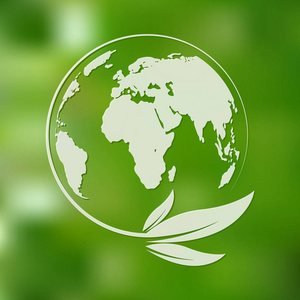 绿色星球和树叶.矢量插图照片