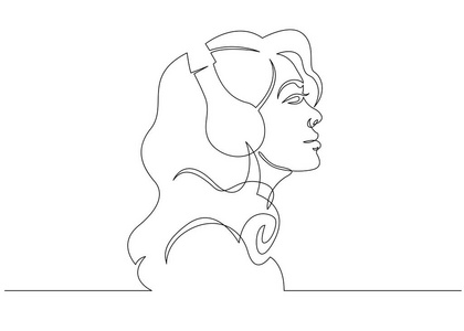 女人侧视图的抽象肖像.矢量图照片