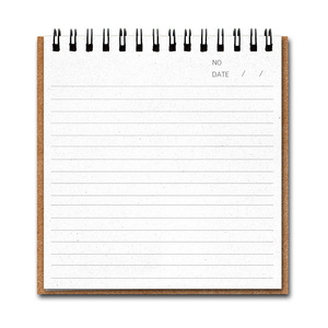 笔记本纸与线隔离在白色背景上照片