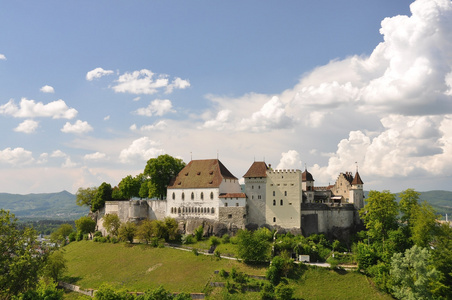 在 lenzburg，瑞士的中世纪城堡