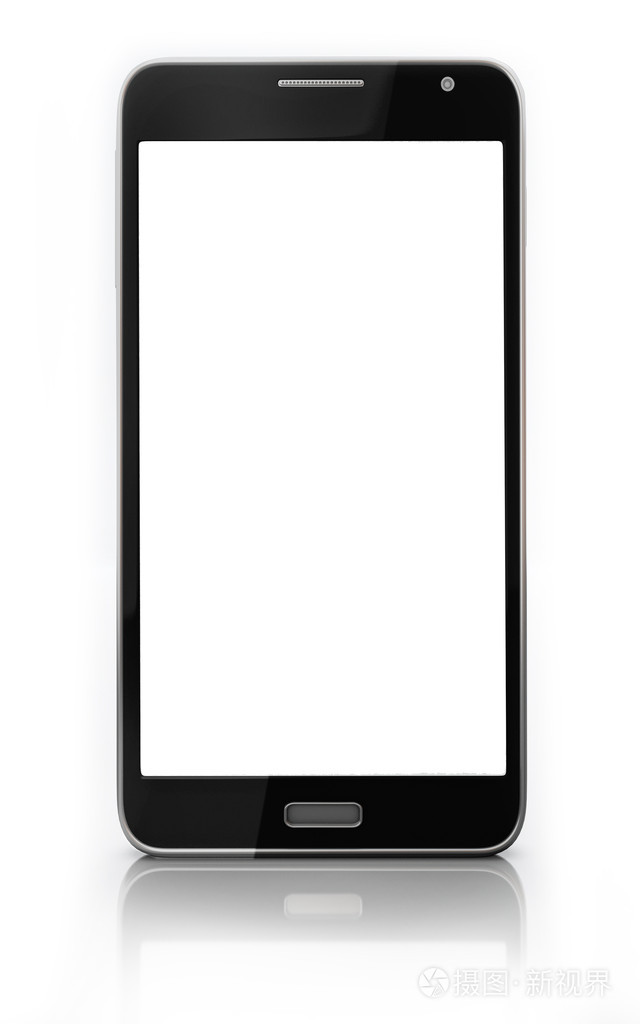 孤立的白色背景上的智能手机空白触摸屏