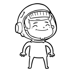 快乐卡通宇航员的矢量插图图片