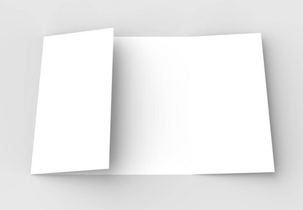 方形门折页小册子在软灰色 backgrou 上的模拟