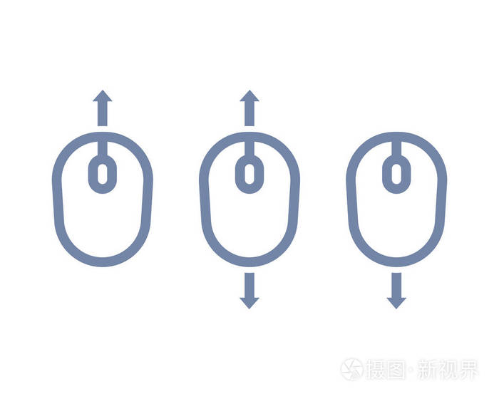 向上滚动向下移动鼠标图标