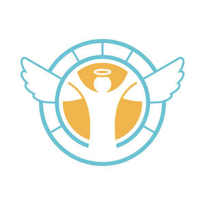 查出美丽五颜六色的天使标志.向量例证照片