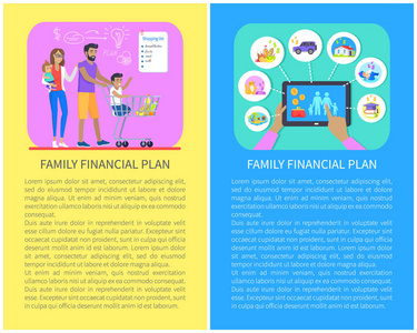家庭理财计划构想向量例证图片