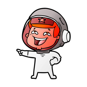 卡通笑宇航员的矢量插图