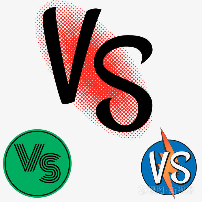 vs 字母矢量徽标图标在白色背景上被隔离.