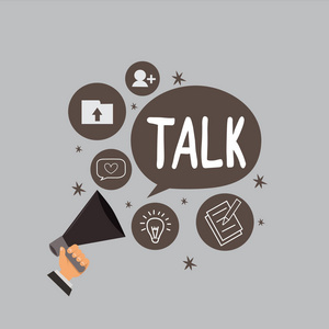 概念性照片语音表达思想和感情交流用口语说话照片