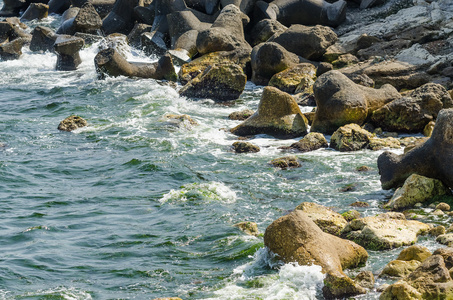 黑色海波浪