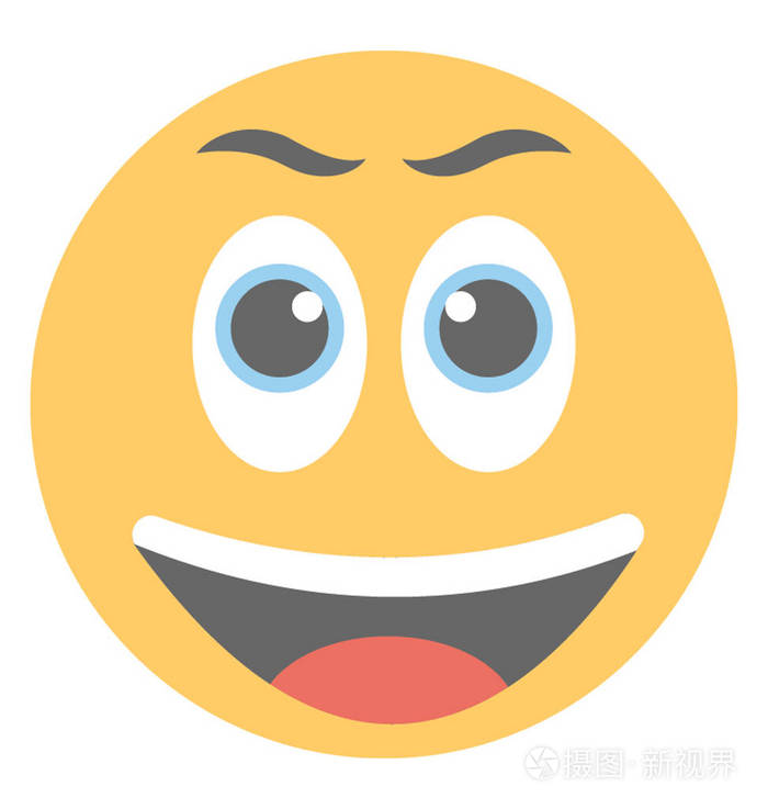 一个笑脸显示大笑容的表情插画-正版商用图片06upa0-摄图新视界