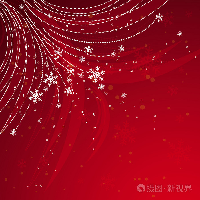 红色圣诞背景矢量图