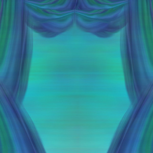剧院帷幔，抽象的蓝色和绿色背景