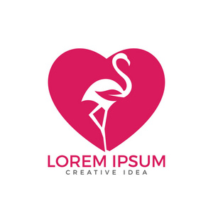 火烈鸟插画创意徽标照片