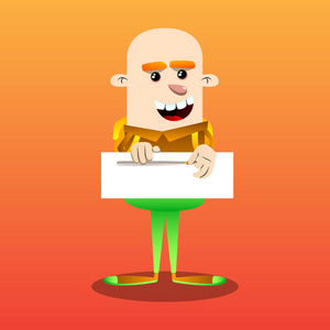 小学生在拉横幅.矢量卡通人物插画照片