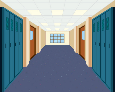 学校储物柜走廊图片