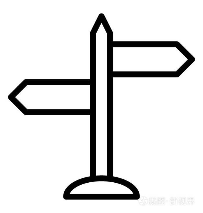 路标在一条道路为乘客导航插画-正版商用图片06v1af-摄图新视界