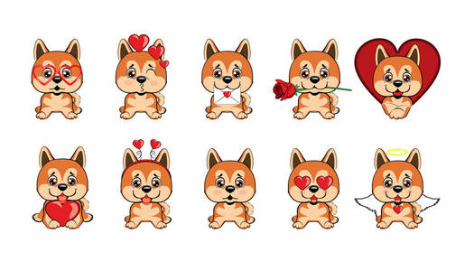 日本秋田犬狗吉祥物秋田犬狗矢量插图黑色剪影简介坐在秋田犬狗的心