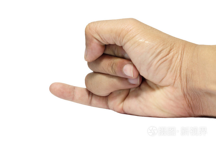 手孤立在白色背景上一个小指承诺重点小手指