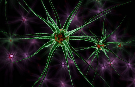 神经细胞, 细胞, 活有机体, 神经元, 3d 渲染