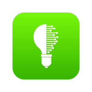 灯泡与电路图标数字绿色