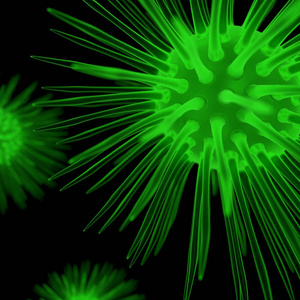 绿色细菌。3d 渲染