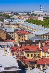 圣彼得堡，俄罗斯。在屋顶上的意见
