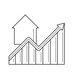 房地产价格增长线图标