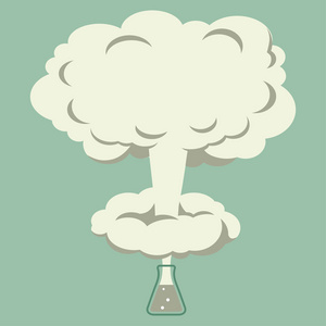 化学实验,在烧瓶中爆炸照片