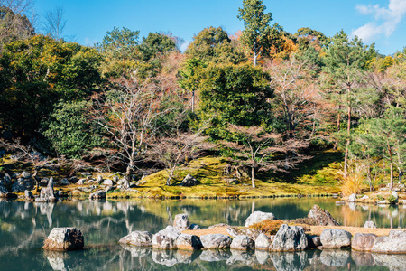 日本京都 Tenryuji 寺湖和花园