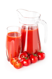 番茄汁的玻璃壶