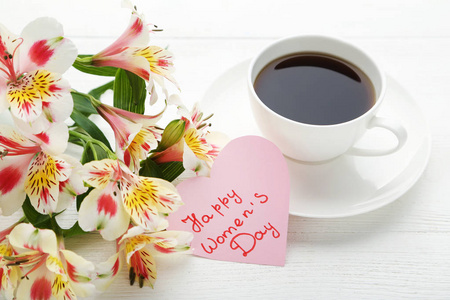 鲜花和咖啡图片