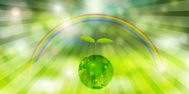 清新的绿色地球生态背景